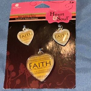 Heart Soul Yellow Faith Heart Pendants